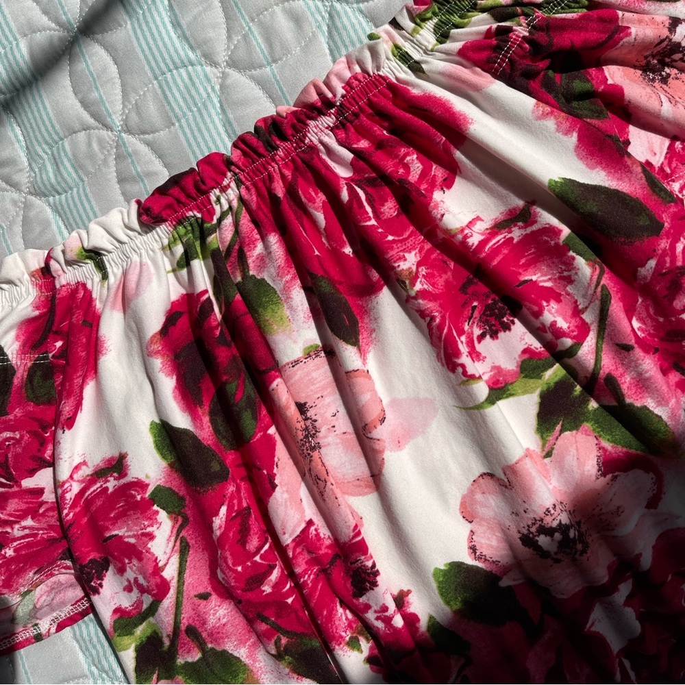 Off-shoulder Floral Mini Dress